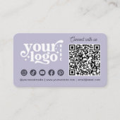 Connect With Us Social Media QR Code Lavender 名刺 (正面)