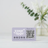 Connect With Us Social Media QR Code Lavender 名刺 (スタンド正面)
