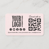 Connect with us Social Media QR Code Pink Business 名刺 (正面)