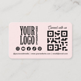 Connect with us Social Media QR Code Pink Business 名刺