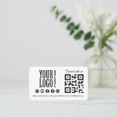 Connect with us Social Media QR Code whit Business 名刺 (スタンド正面)
