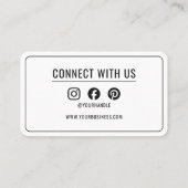 Connect With Us Thank You Minimalist Social Media 名刺 (裏面)