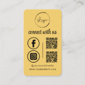 Connect With Us Yellow QR Code 名刺 (正面)