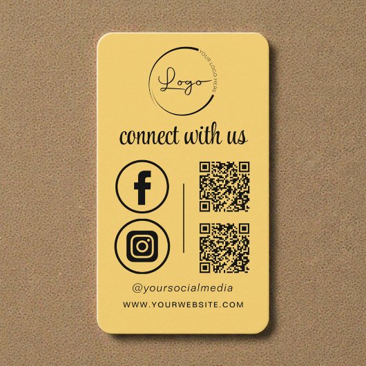 Connect With Us Yellow QR Code 名刺