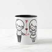 Connected by Love” Cute Couple Mug マグカップ (中央)