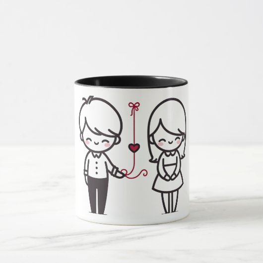 Connected by Love” Cute Couple Mug マグカップ (中央)