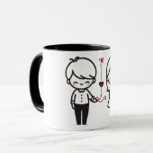 Connected by Love” Cute Couple Mug マグカップ (正面左)