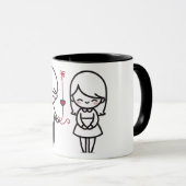 Connected by Love” Cute Couple Mug マグカップ (正面右)