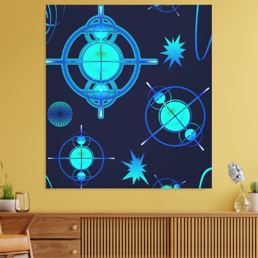 Connected Minds Pattern キャンバスプリント (インサイチュ (リビング))