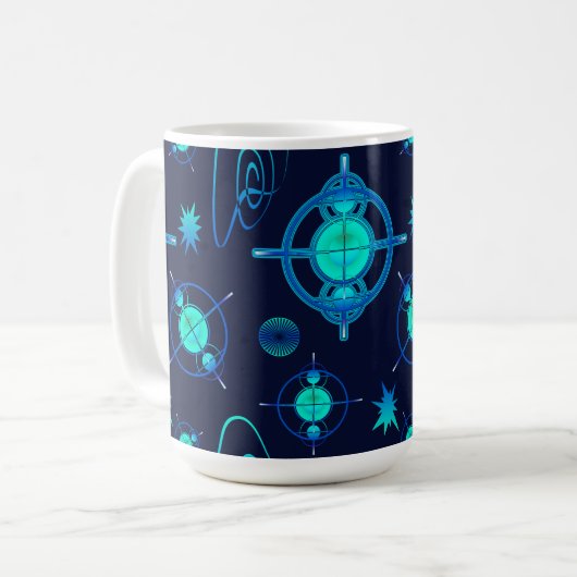 Connected Minds Pattern コーヒーマグカップ (正面左)