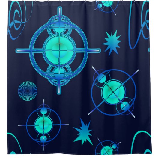 Connected Minds Pattern シャワーカーテン (正面)