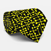 Connected Spots - Yellow on Black ネクタイ (ロール)