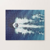 Connecticut川の水上スキー ジグソーパズル (横)