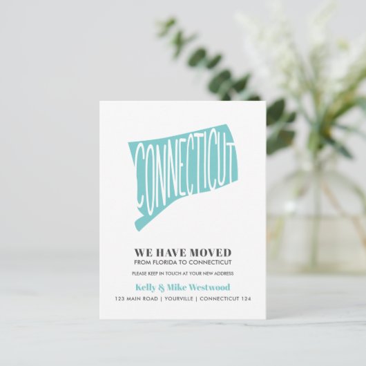 CONNECTICUT新しいアドレスを移動しました新しいホーム ポストカード (スタンド正面)