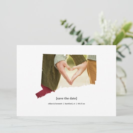 Connecticut日付の写真カードを保存 セーブザデート (スタンド正面)