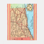 Connecticut Auto Map フリースブランケット (正面)