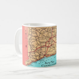  Connecticut Auto Map Mug コーヒーマグカップ
