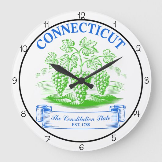 Connecticut Constitution State Timepiece ラージ壁時計 (正面)