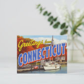Connecticut Fall Harbor Yacht ポストカード (スタンド正面)