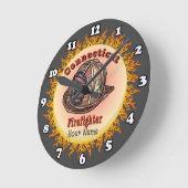 Connecticut Firefighter clock ラウンド壁時計 (傾斜)