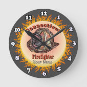 Connecticut Firefighter clock ラウンド壁時計 (正面)