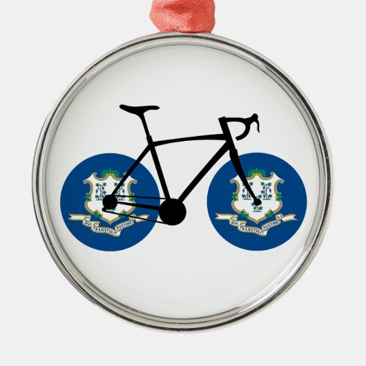 Connecticut Flag Cycling メタルオーナメント (正面)