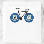 Connecticut Flag Cycling 長方形シール (バッグ)