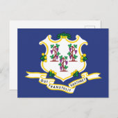 Connecticut Flag Souvenir Nutmeg State Shield ポストカード (正面/裏面)