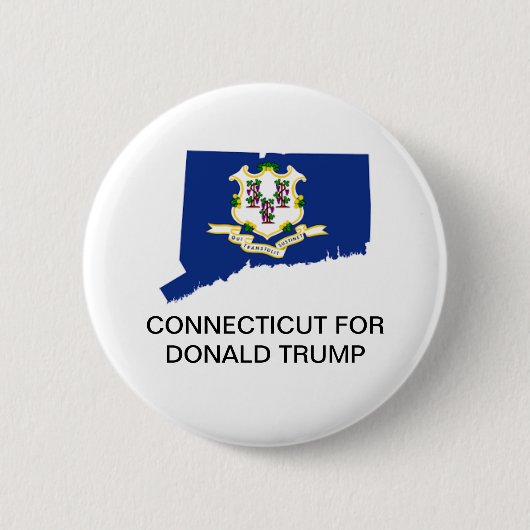 CONNECTICUT for DONALD TRUMP 2020ボタン 缶バッジ (正面)
