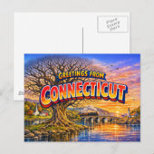 Connecticut Greetings Postcard  ポストカード (正面/裏面)