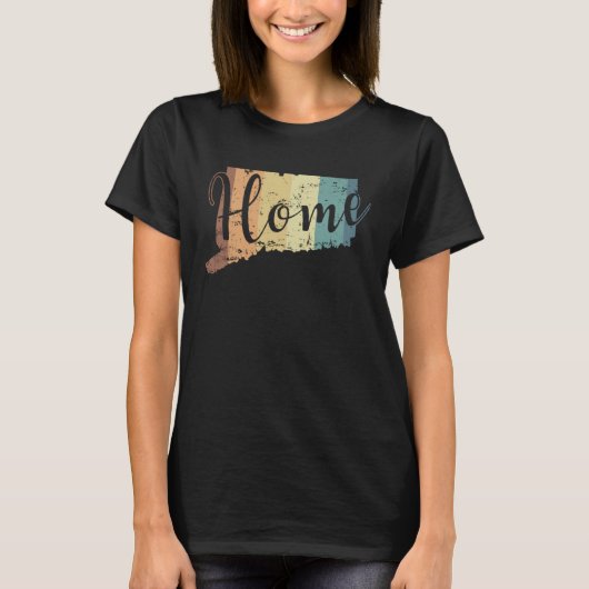 Connecticut Home Map Outline USA America Tシャツ (正面)