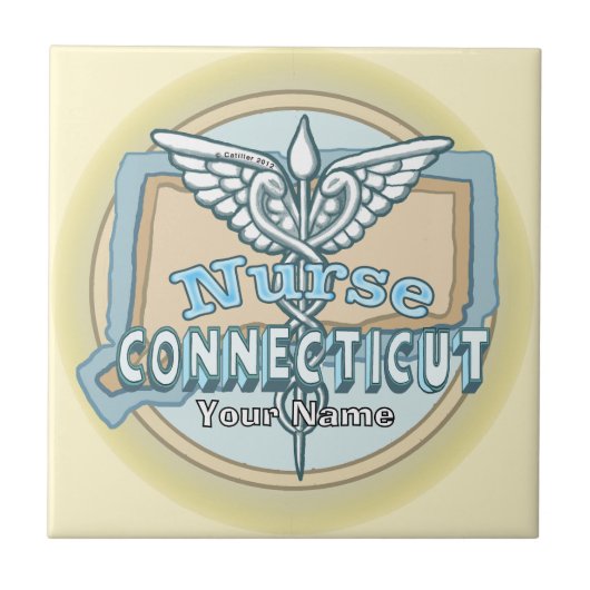 Connecticut Nurse Caduceus Tile タイル (正面)