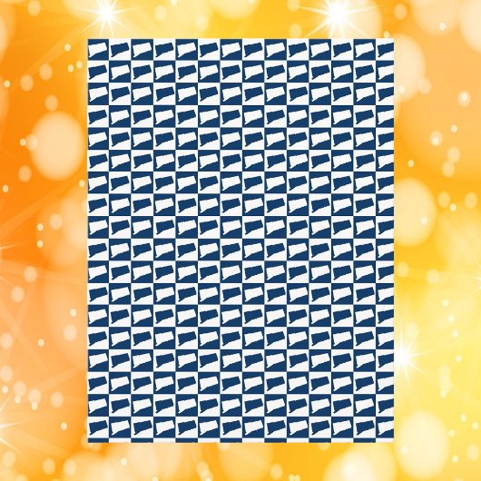 Connecticut Pop Art Pattern Blue White ポストカード