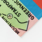 Connecticut Postcard Map フリースブランケット (角)