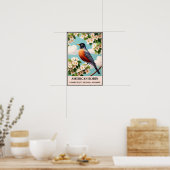 Connecticut State Bird - American Robin Vintage  ポスター (キッチン)