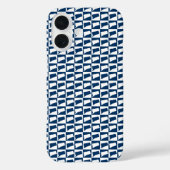 Connecticut State Silhouette Pattern Blue White Case-Mate iPhoneケース (裏面)