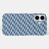 Connecticut State Silhouette Pattern Blue White Case-Mate iPhoneケース (裏面 (横))