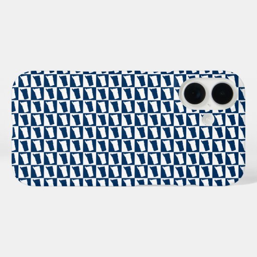 Connecticut State Silhouette Pattern Blue White Case-Mate iPhoneケース (裏面 (横))