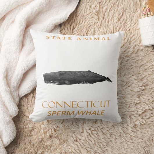 Connecticut Territory Animal Physeter macrocephalu クッション (ブランケット)