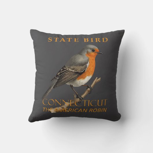 Connecticut Territory Bird The Turdus Migratorious クッション (裏面)