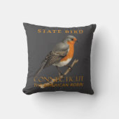 Connecticut Territory Bird The Turdus Migratorious クッション (正面)