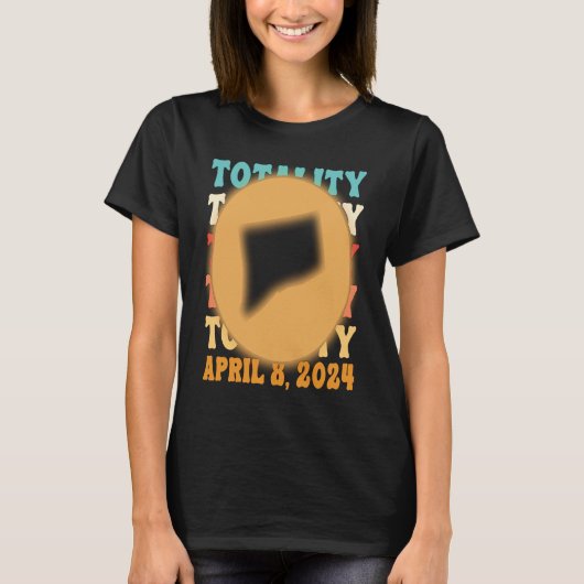 Connecticut Totality Solar Eclipse April 8 2024 As Tシャツ (正面)