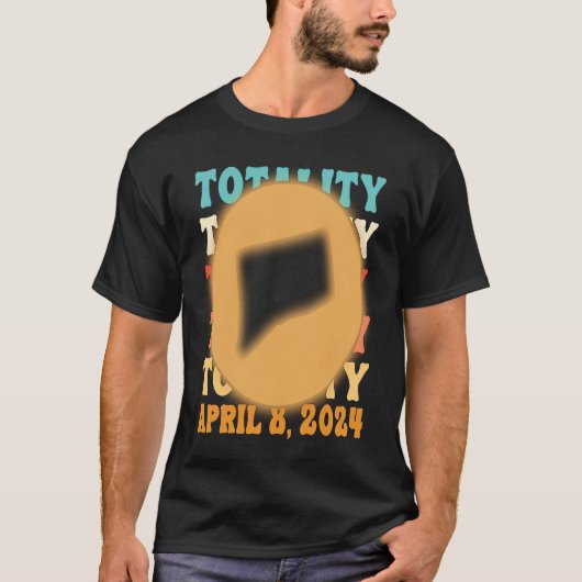 Connecticut Totality Solar Eclipse April 8 2024 As Tシャツ (正面)