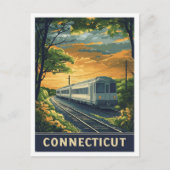 Connecticut USA Vintage Illustration Travel ポストカード (正面)