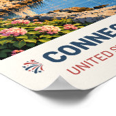 Connecticut USA – Vintage Travel Poster ポスター (角)