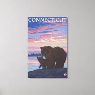 ConnecticutBearおよびカブス キャンバスプリント