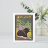 ConnecticutBlack Bear in Forest ポストカード (スタンド正面)