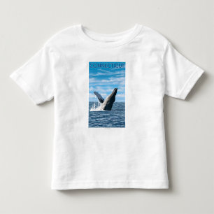 ConnecticutHumpbackのクジラ場面 トドラーTシャツ