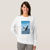 ConnecticutHumpbackのクジラ場面 Tシャツ (正面フル)