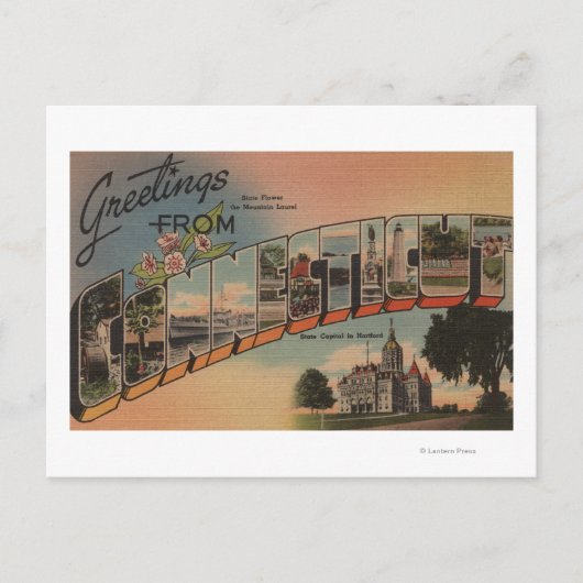 ConnecticutLarge Letter ScenesConnecticut ポストカード (正面)